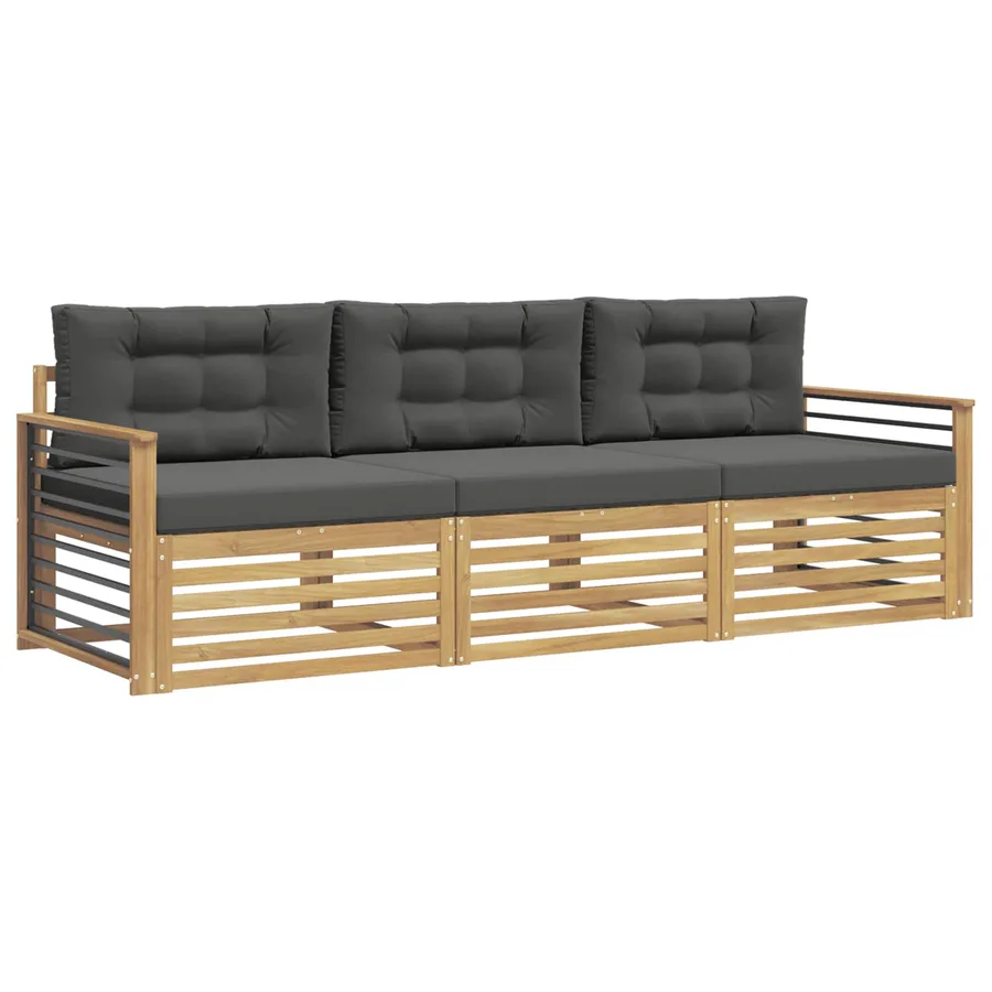 Ensemble de canapés d'extérieur 3 pc Blanc et anthracite - 2