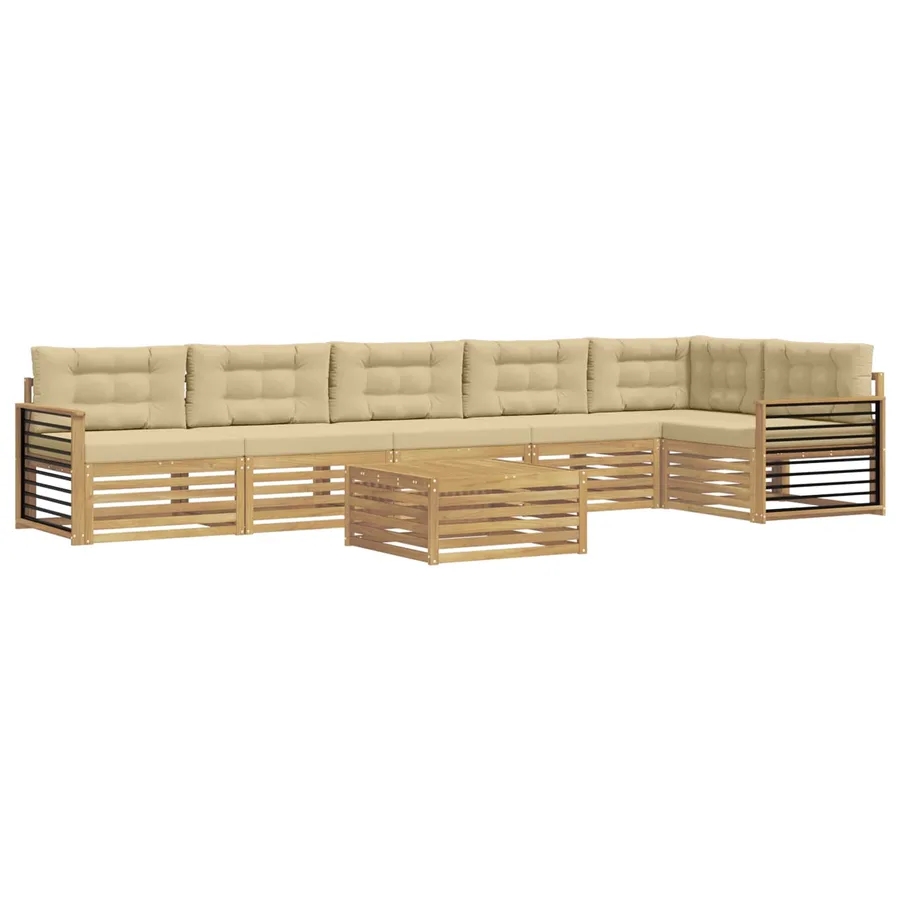 Ensemble de canapés d'extérieur 7 pc Blanc et Beige - 2