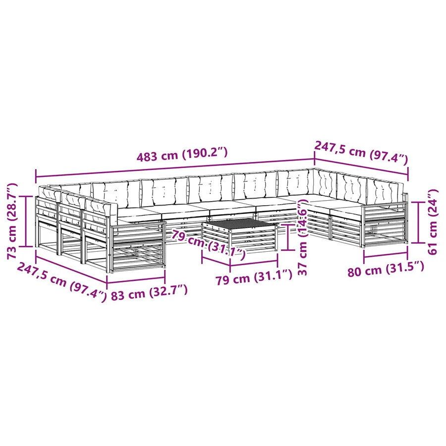 Ensembles de canapés 11 pc - 8