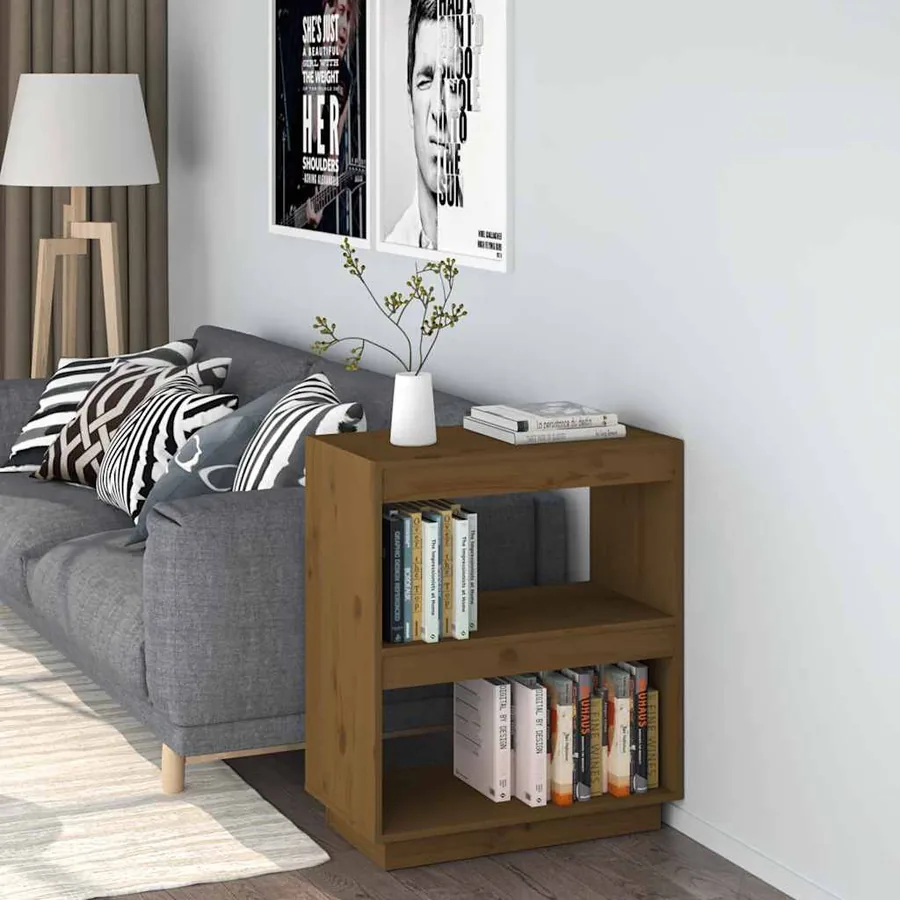 Bibliothèque Marron miel 60x35x71 cm Bois de pin massif