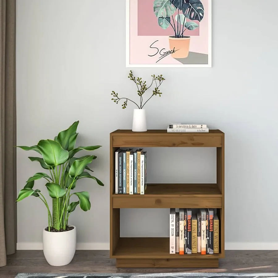 Bibliothèque Marron miel 60x35x71 cm Bois de pin massif - 3
