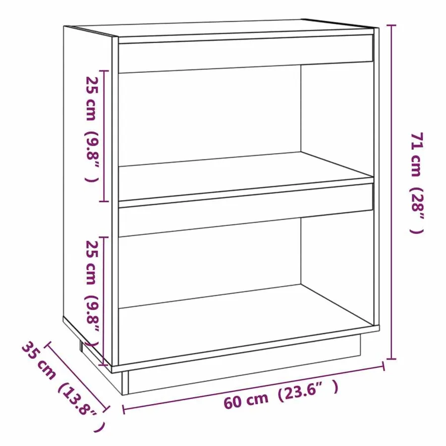 Bibliothèque Marron miel 60x35x71 cm Bois de pin massif - 8