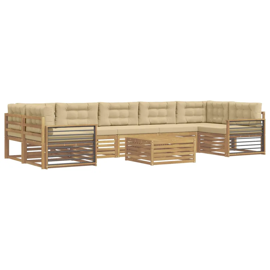 Ensemble de canapés d'extérieur 8 pc Blanc et Beige - 2
