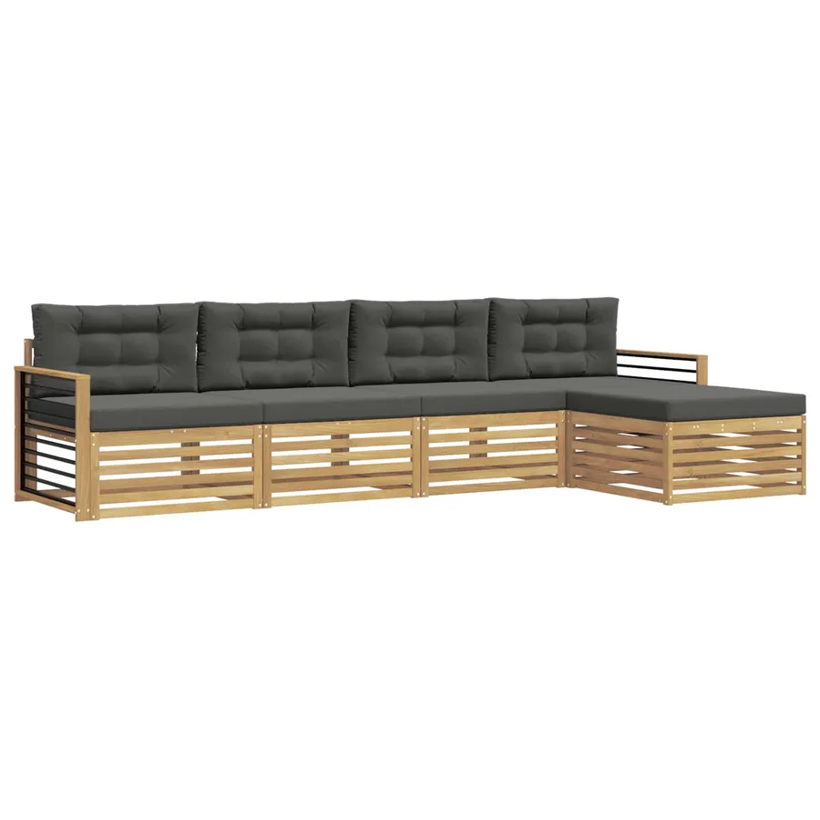 Ensemble de canapés d'extérieur 5 pc Blanc et anthracite - 2