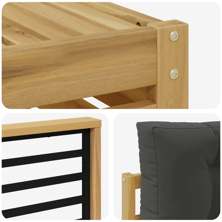 Ensemble de canapés d'extérieur 5 pc Blanc et anthracite - 5