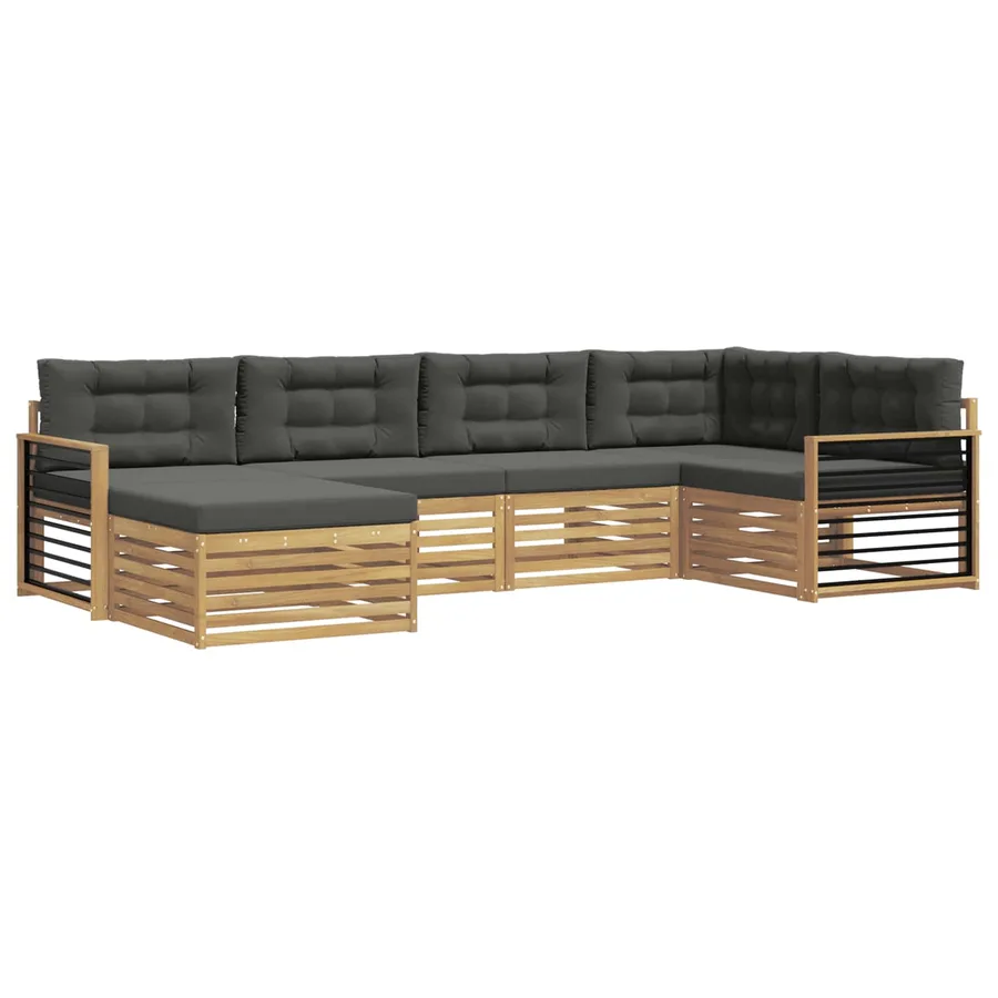Ensemble de canapés d'extérieur 6 pc Blanc et anthracite - 2