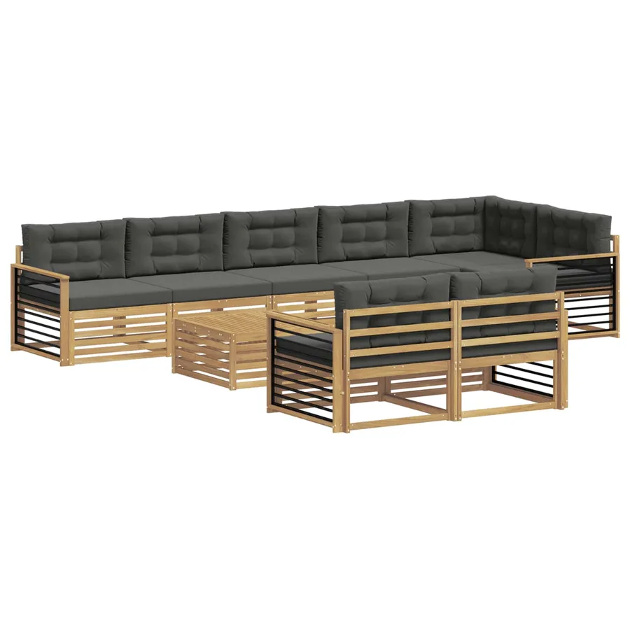 Ensemble de canapés d'extérieur 9 pc Blanc et anthracite - 2
