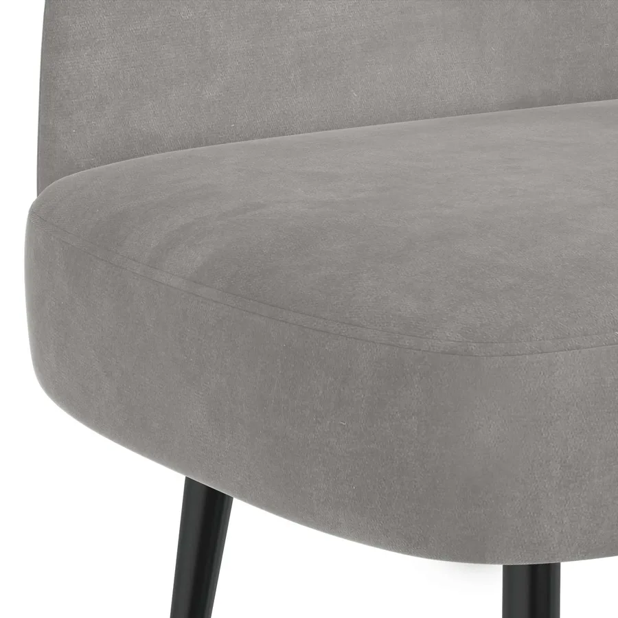 Banc rembourré avec dossier Gris clair 110 x 60 x 76 cm Velours - 5
