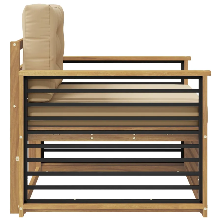 Canapé d’extérieur Polyester Blanc et beige - 4