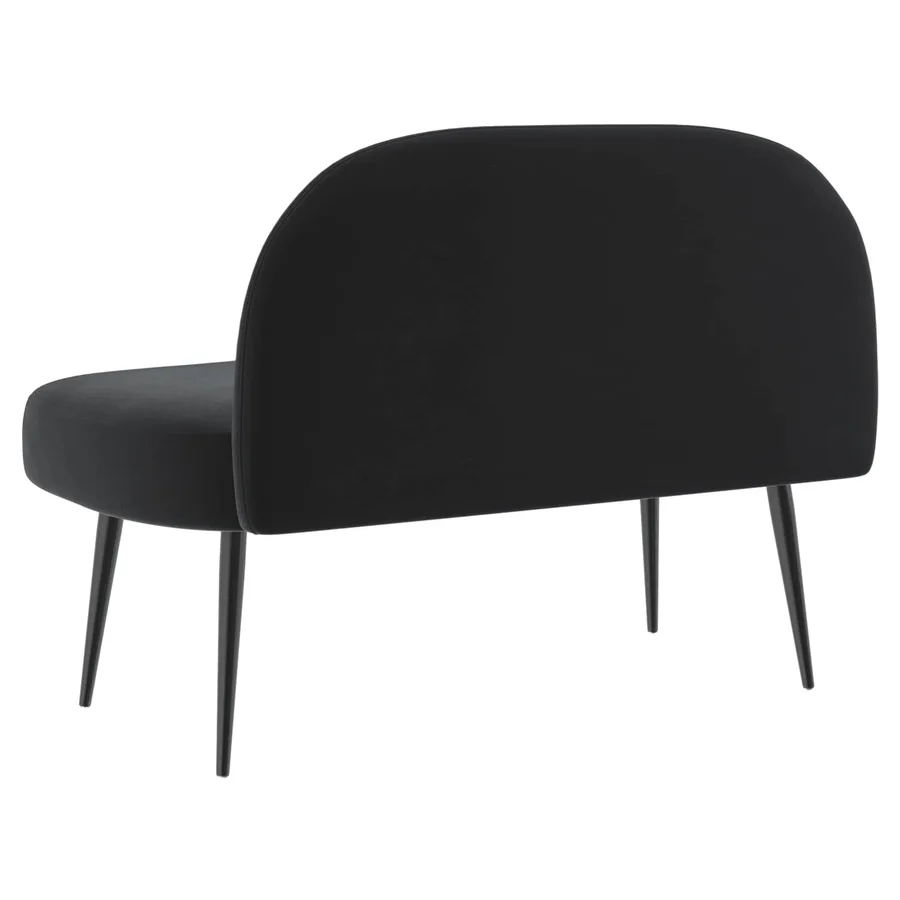 Banc rembourré avec dossier Noir 110 x 60 x 76 cm Velours - 4