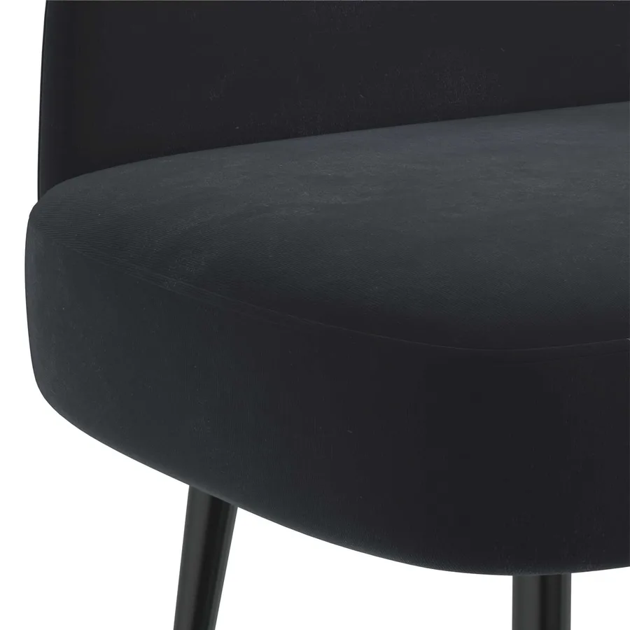 Banc rembourré avec dossier Noir 110 x 60 x 76 cm Velours - 5