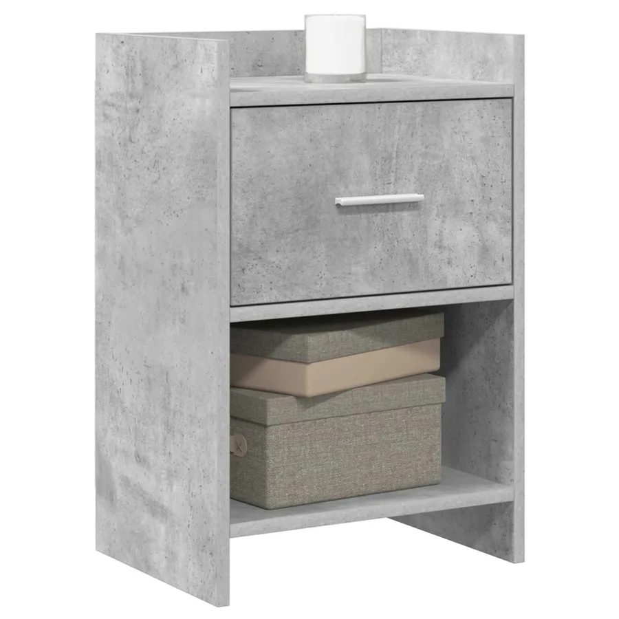 Tables de chevet Gris béton 40 x 30 x 60 cm Bois d'ingénierie - 2