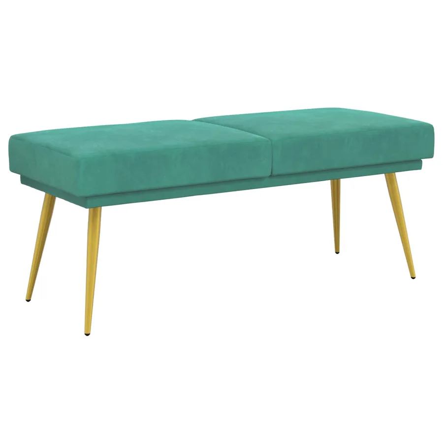 Banc à double couche Turquoise 120 x 45 x 46 cm Velours - 2