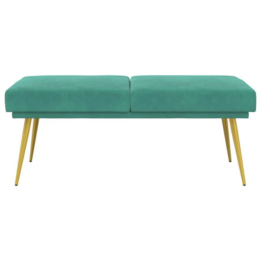 Banc à double couche Turquoise 120 x 45 x 46 cm Velours - 5