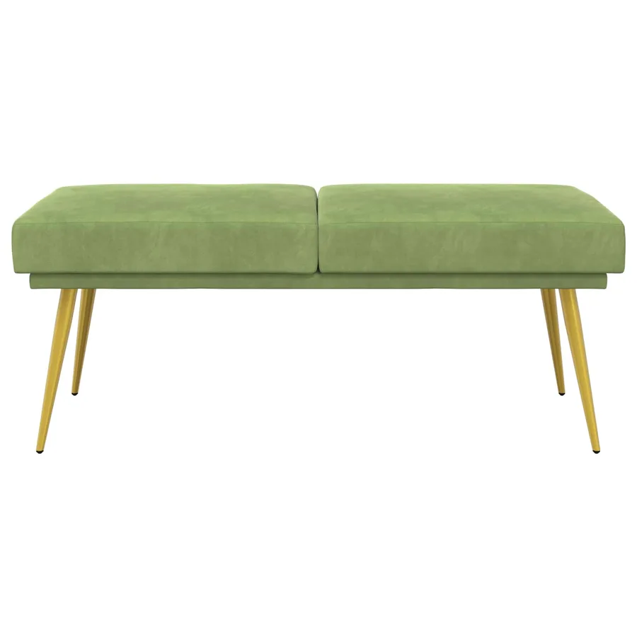 Banc à double couche Vert clair 120 x 45 x 46 cm Velours - 5
