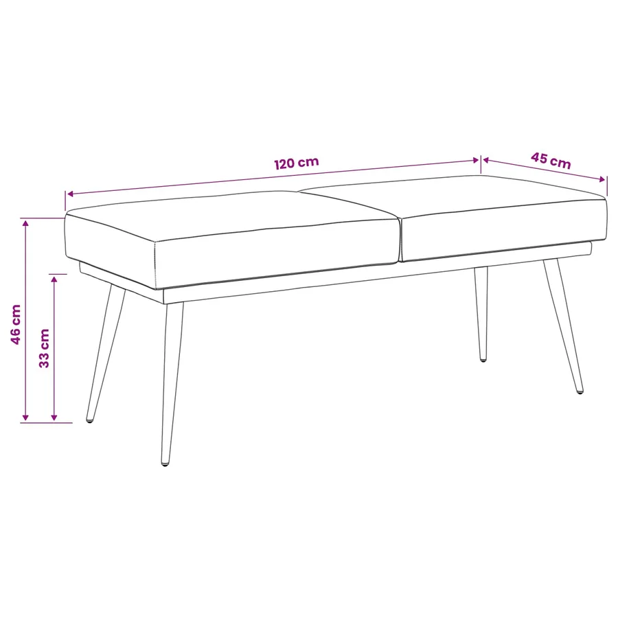 Banc à double couche Vert clair 120 x 45 x 46 cm Velours - 9