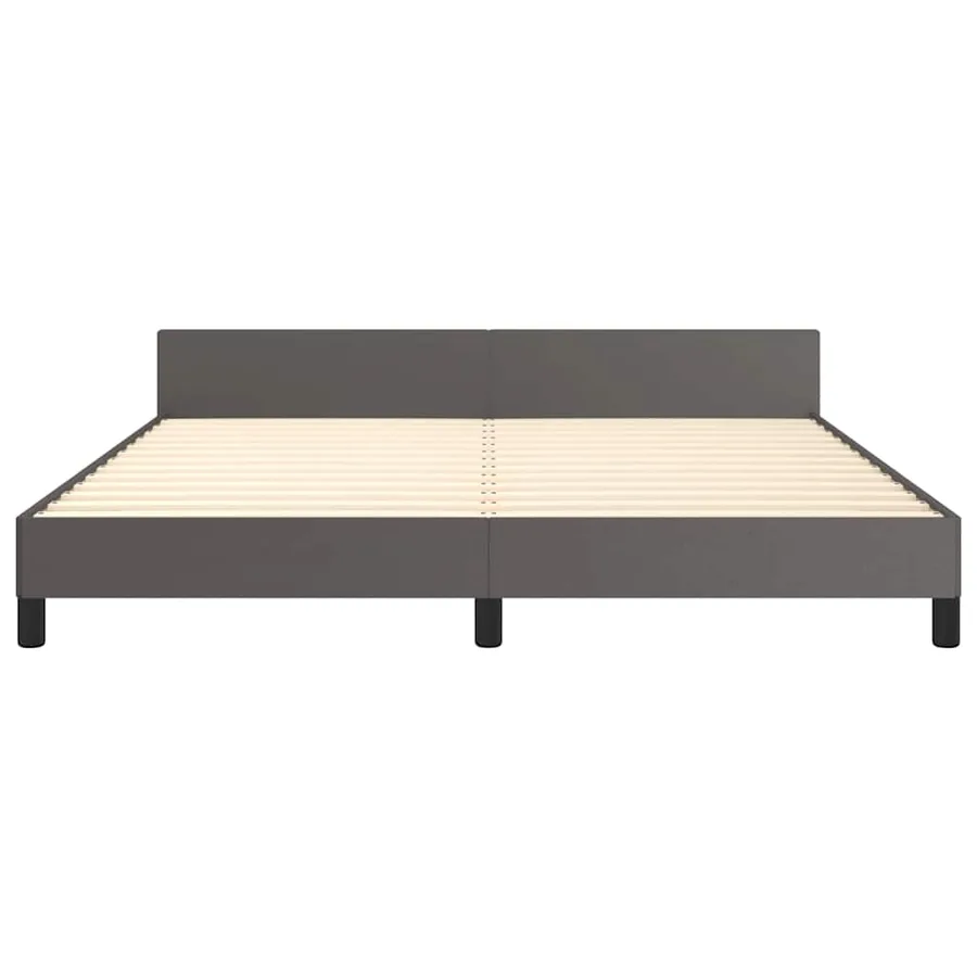 Cadre de lit avec tête de lit sans matelas gris 160x200 cm - 5
