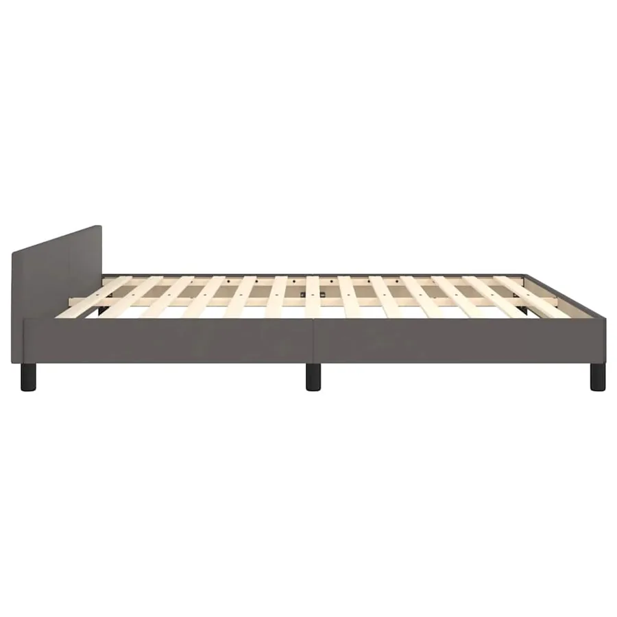 Cadre de lit avec tête de lit sans matelas gris 160x200 cm - 6