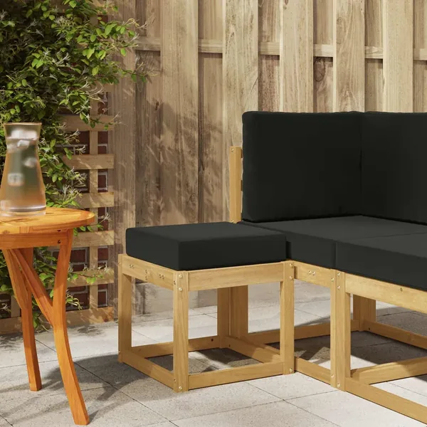 Banc de Jardin Blanc 43 x 43 x 45 cm Bois d'Acacia Massif