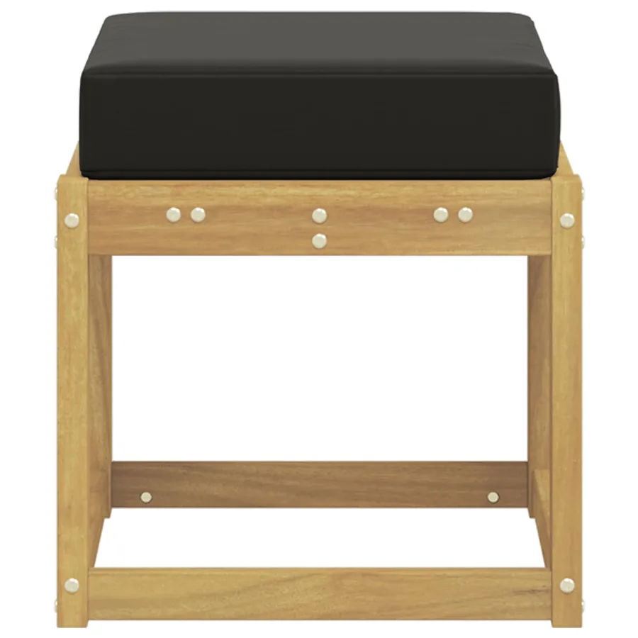 Banc de Jardin Blanc 43 x 43 x 45 cm Bois d'Acacia Massif - 4