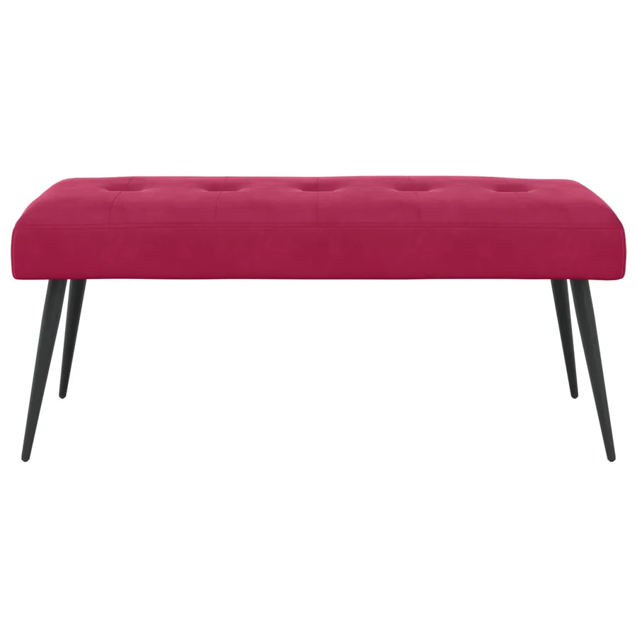 Banc avec capitonnage bouton Bordeaux 110 x 40 x 46 cm Velours - 5