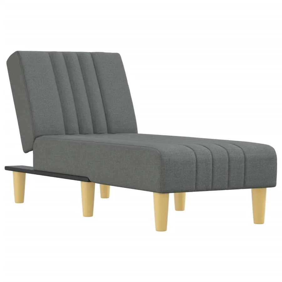 Chaise longue gris foncé tissu - 2
