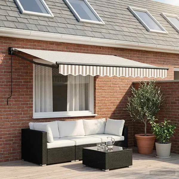 Auvent rétractable Gris clair et blanc 3 x 2,5 m
