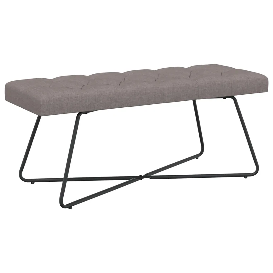 Banc avec capitonnage bouton Taupe 110 x 40 x 46 cm Tissu - 2
