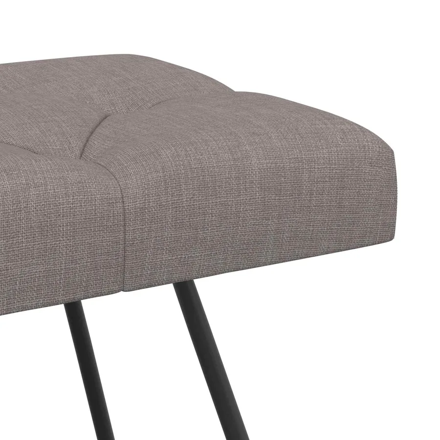 Banc avec capitonnage bouton Taupe 110 x 40 x 46 cm Tissu - 6