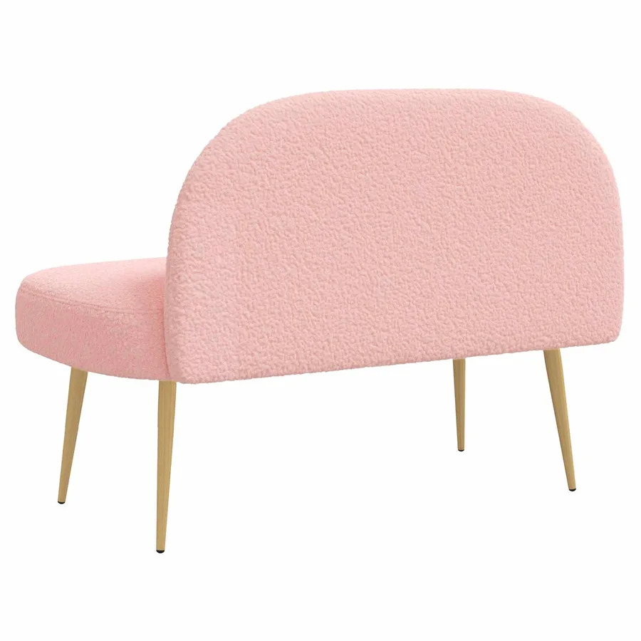 Banc rembourré avec dossier Rose 110 x 60 x 76 cm Bouclé - 4