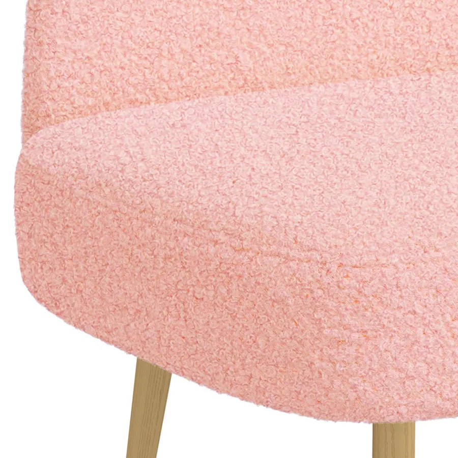 Banc rembourré avec dossier Rose 110 x 60 x 76 cm Bouclé - 5