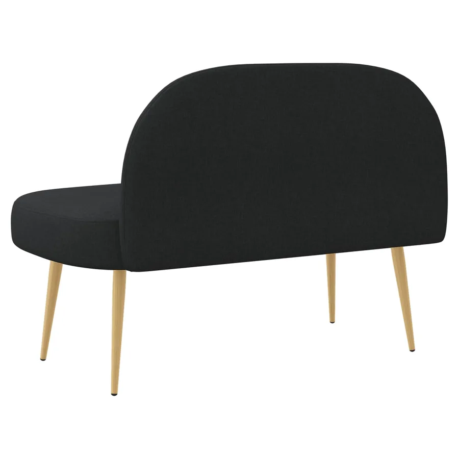 Banc rembourré avec dossier Noir 110 x 60 x 76 cm Polyester - 4