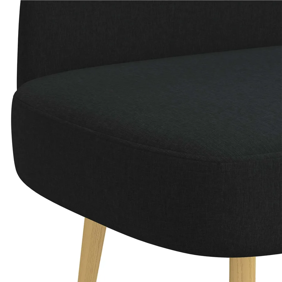 Banc rembourré avec dossier Noir 110 x 60 x 76 cm Polyester - 5