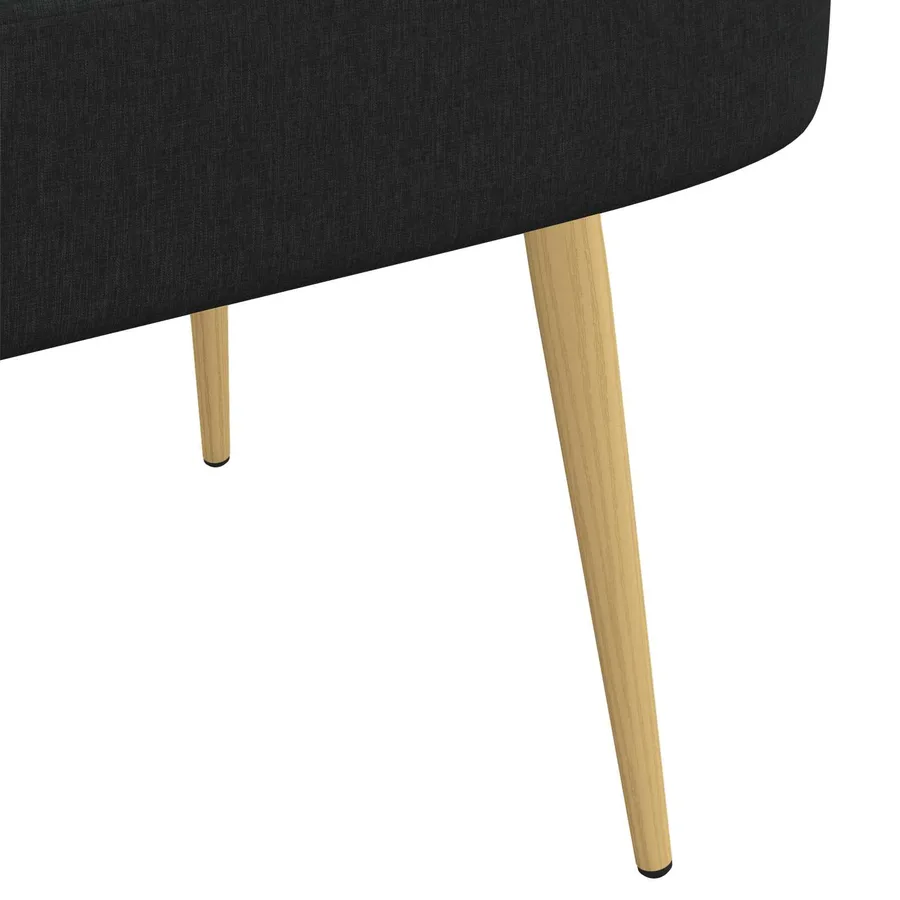 Banc rembourré avec dossier Noir 110 x 60 x 76 cm Polyester - 6