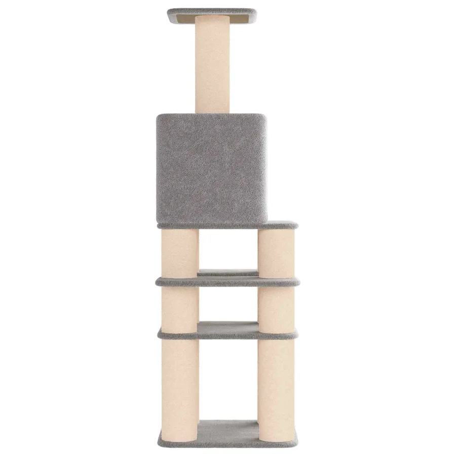 Arbre à chat avec poteaux à griffer en sisal Gris clair 180 cm - 5