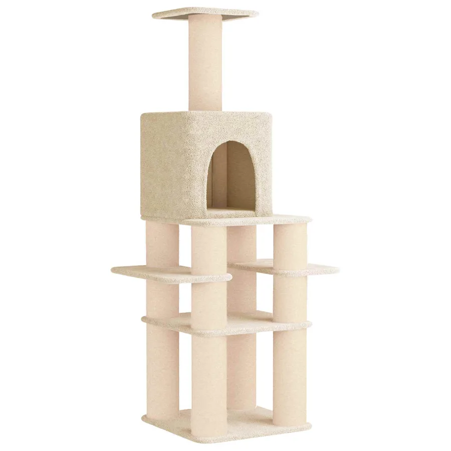 Arbre à chat avec poteaux à griffer en sisal Crème 180 cm - 2
