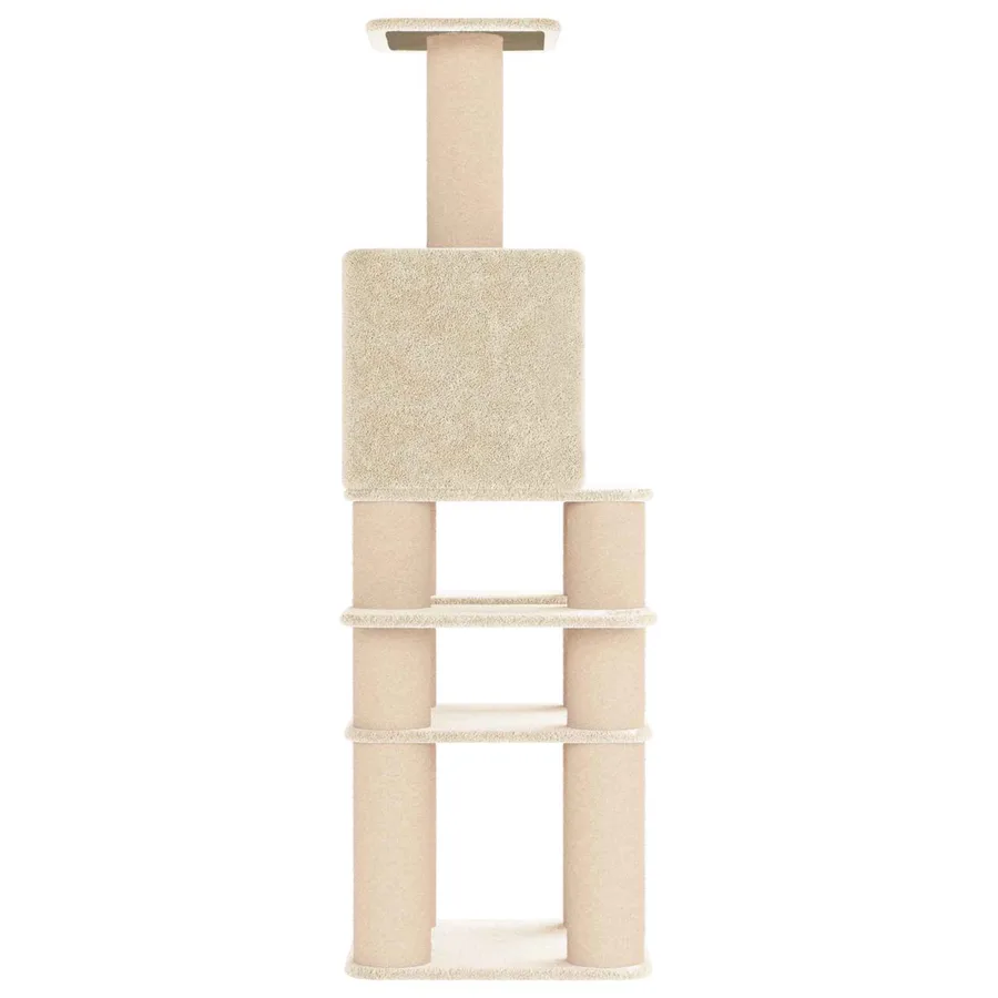 Arbre à chat avec poteaux à griffer en sisal Crème 180 cm - 5