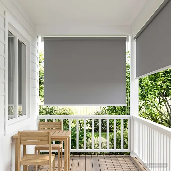 Store roulant extérieur protection UV Gris clair Polyester