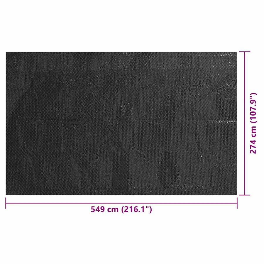 Couverture de piscine Noir 549 x 274 cm PE - 6