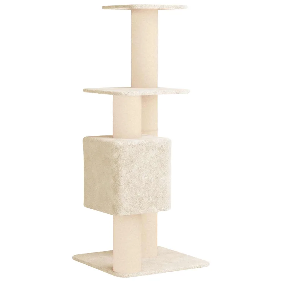 Arbre à chat avec poteaux à griffer en sisal Crème 137 cm - 6