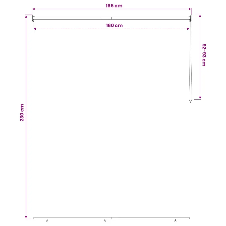 Store roulant extérieur protection UV Blanc Polyester - 12
