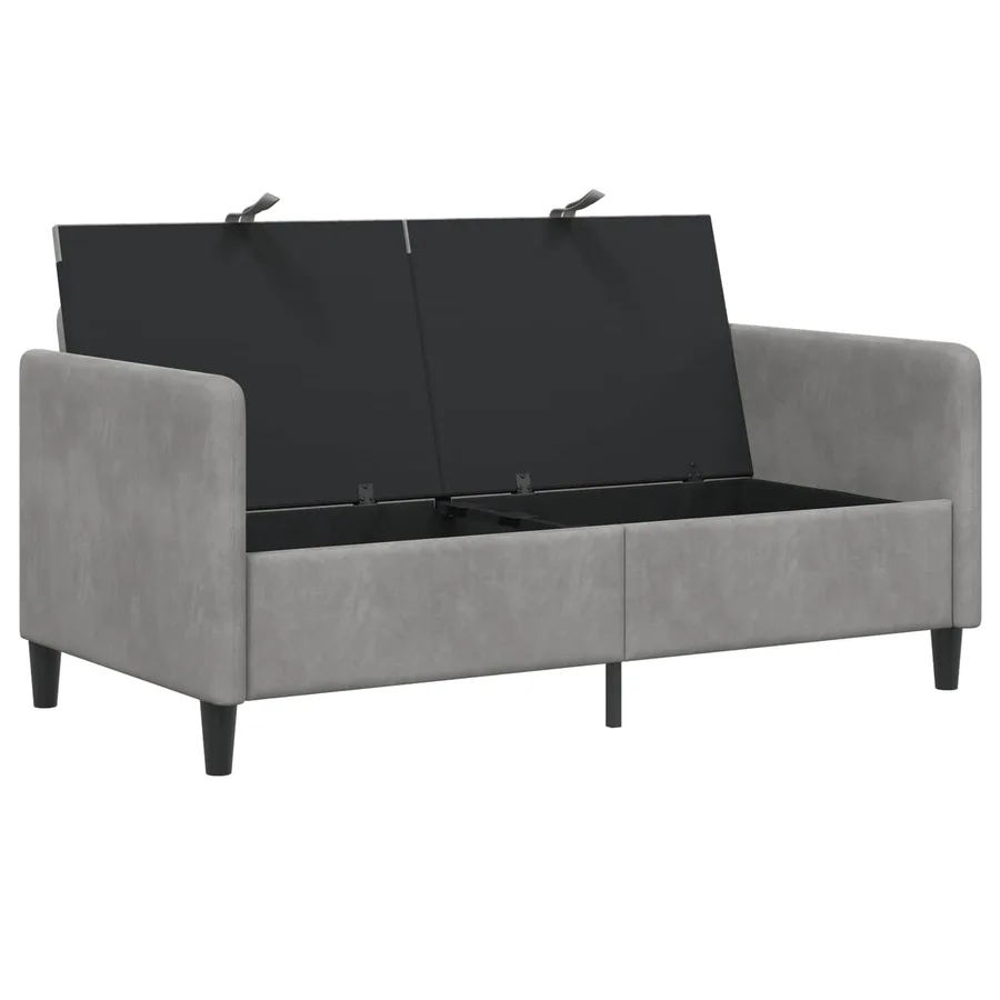 Sofa avec rangement Gris clair 152 x 78 x 87 cm Polyester - 4