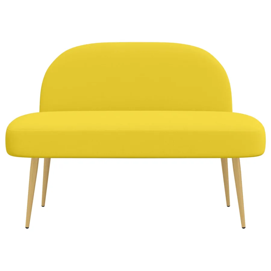 Banc rembourré avec dossier Jaune clair 110 x 60 x 76 cm - 3