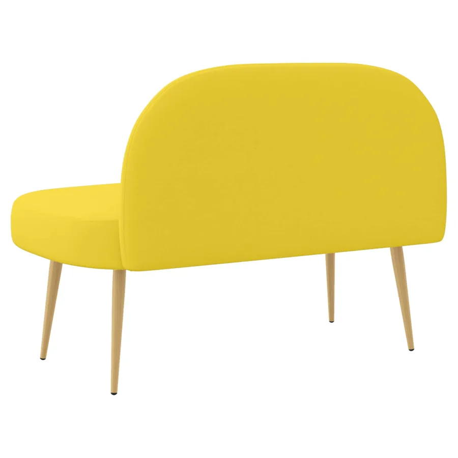 Banc rembourré avec dossier Jaune clair 110 x 60 x 76 cm - 4
