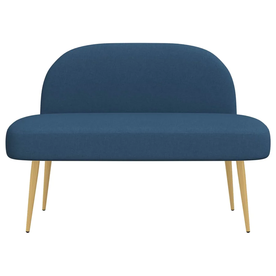 Banc rembourré avec dossier Bleu 110 x 60 x 76 cm Polyester - 3