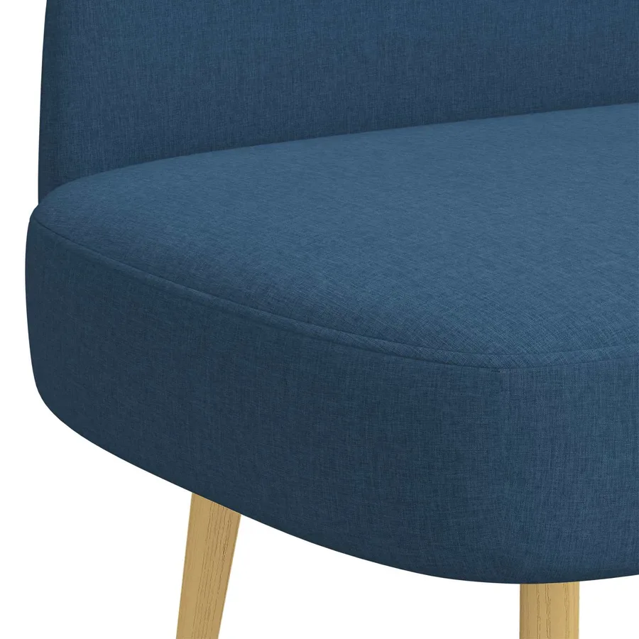 Banc rembourré avec dossier Bleu 110 x 60 x 76 cm Polyester - 5