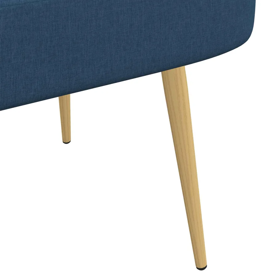 Banc rembourré avec dossier Bleu 110 x 60 x 76 cm Polyester - 6