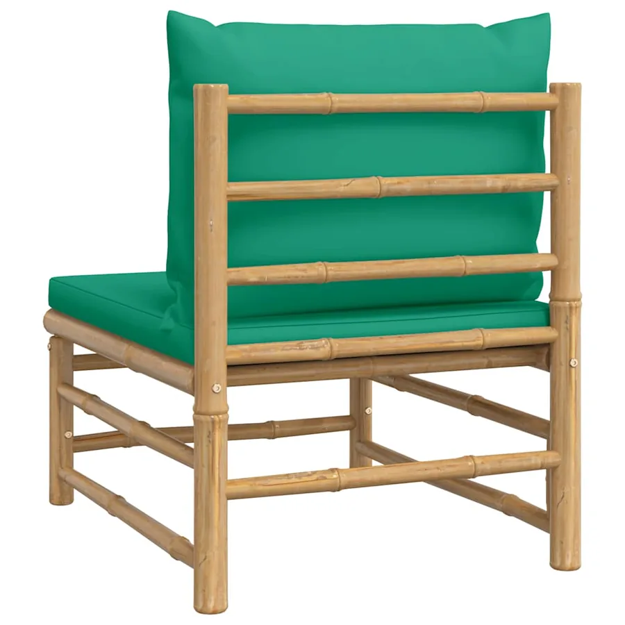 Canapé central de jardin avec coussins vert bambou - 5