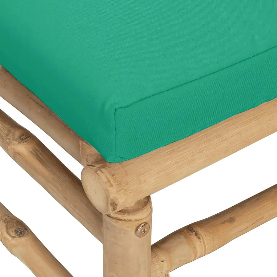 Canapé central de jardin avec coussins vert bambou - 6