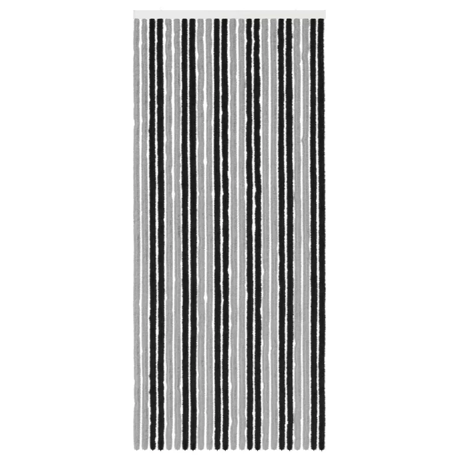 Rideau anti-insectes en chenille Gris et Noir 100 x 230 cm - 3